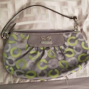 Coach op art signature large wristlet